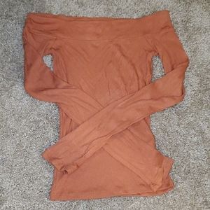 Burnt Orange Off The Shoulder Top